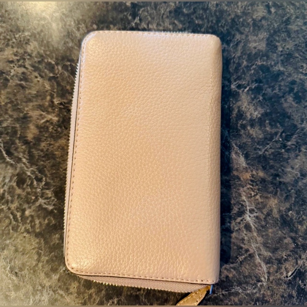 Coach Long Leather Wallet Hardholder Tan/Burgundy Color Classic Style - Picture 3 of 3